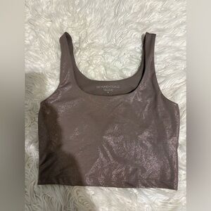 Beyond Yoga Shimmering Brown Cropped Top